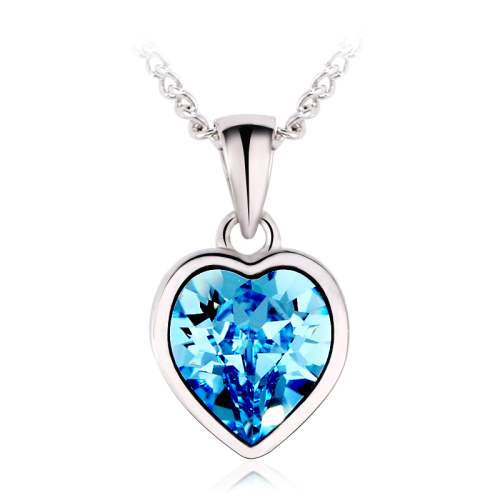 Κολιέ Καρδιά Swarovski Επιπλατινωμένο, BC10552-AQ